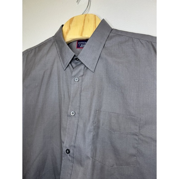 UNTUCKit Mens Long Sleeve Button Up Gray Shirt Wrinkle Free XXL - Picture 1 of 4